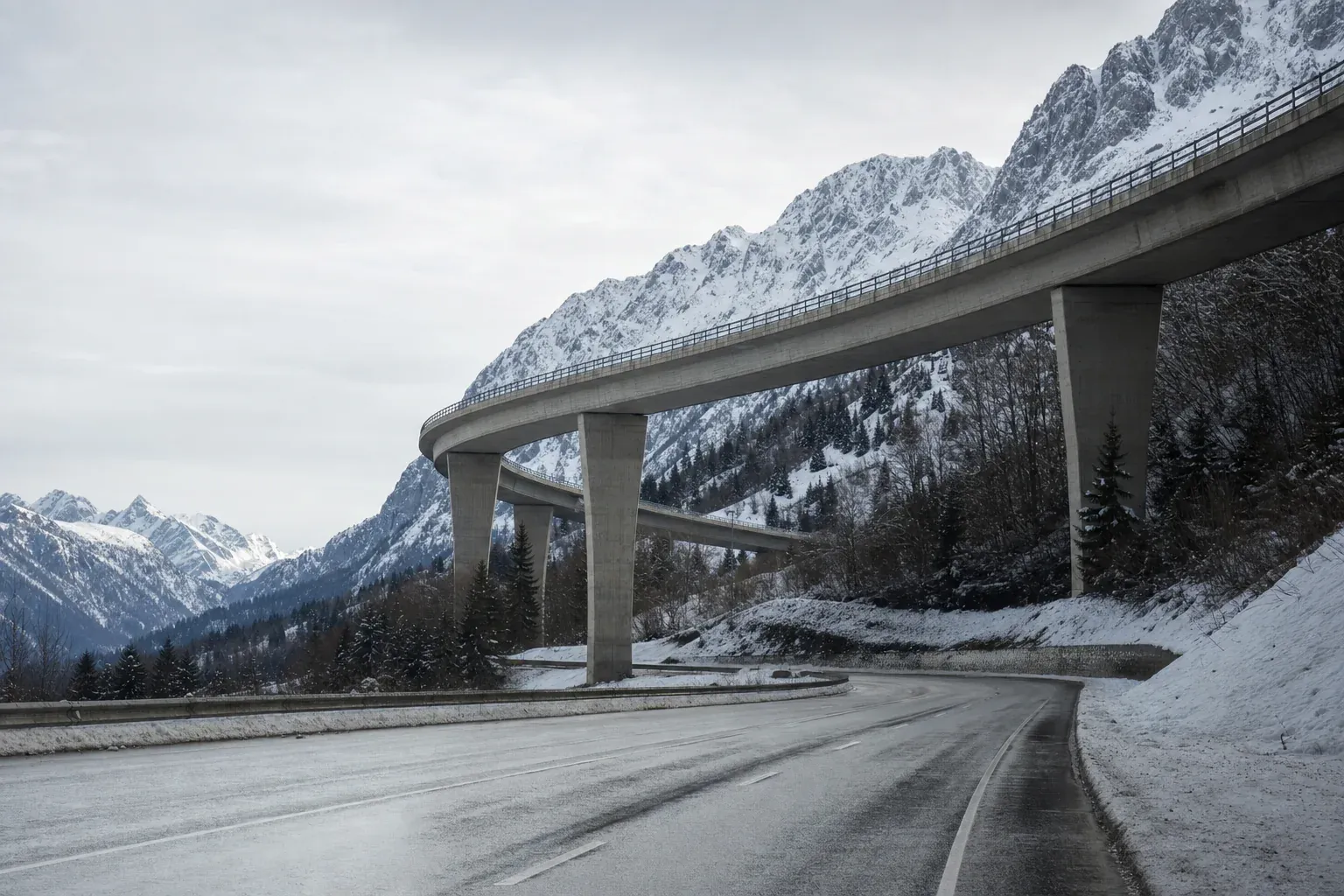 Pont autoroutier alpin