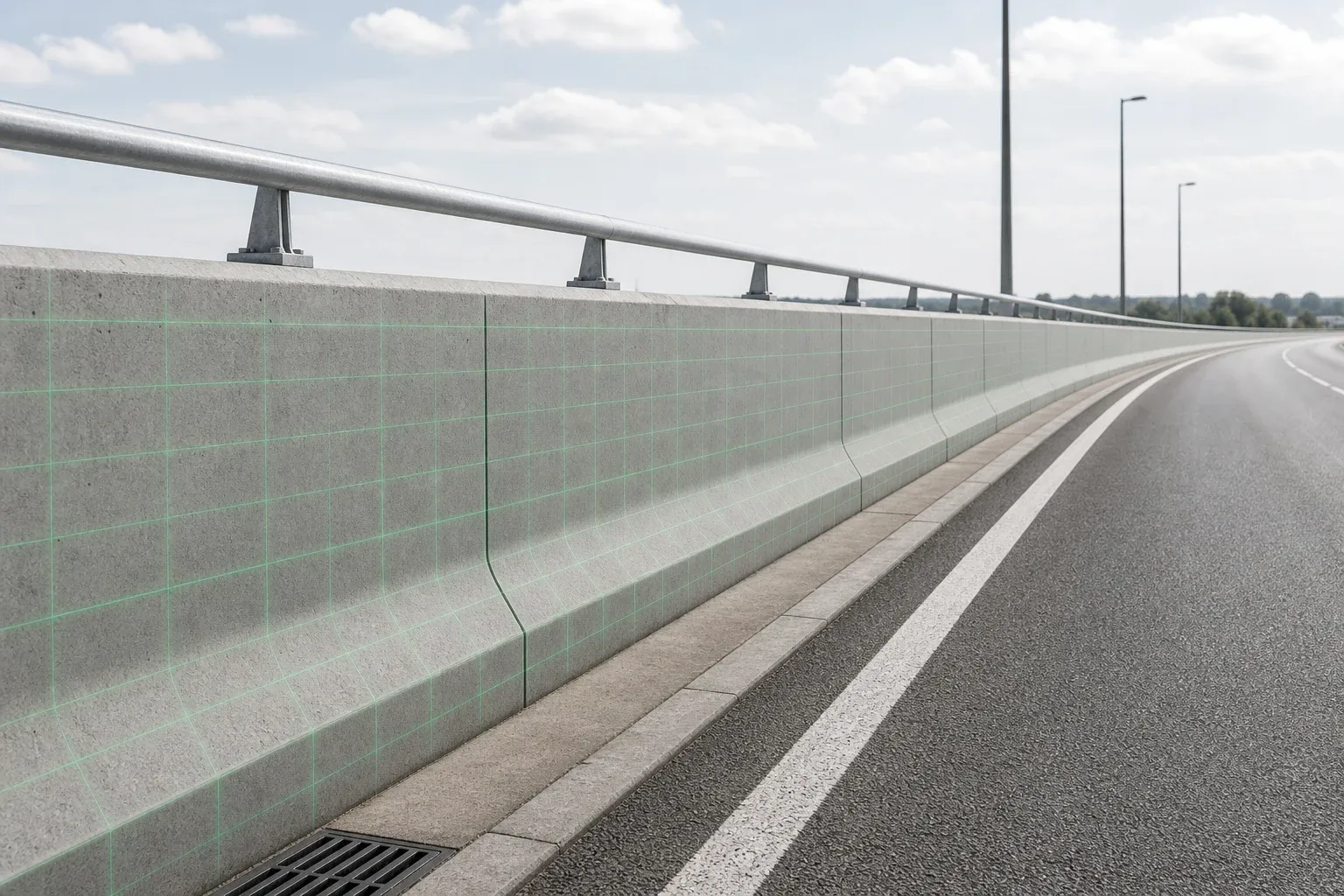 Roadside parapet