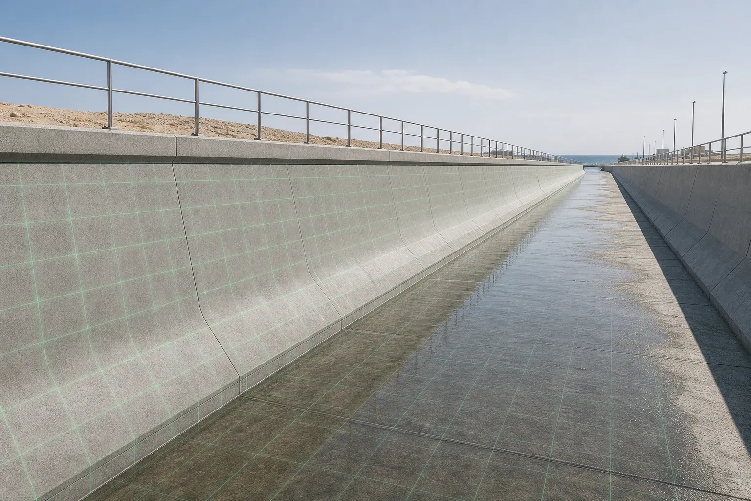 Illustration des Jizan-Hochwasserkanals mit GFK-Bewehrung